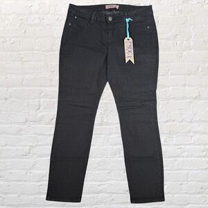 Truce Skinny Jeans Size 16 Black Wash Stretch Mid Rise Denim Comfy 35" x 31" NWT